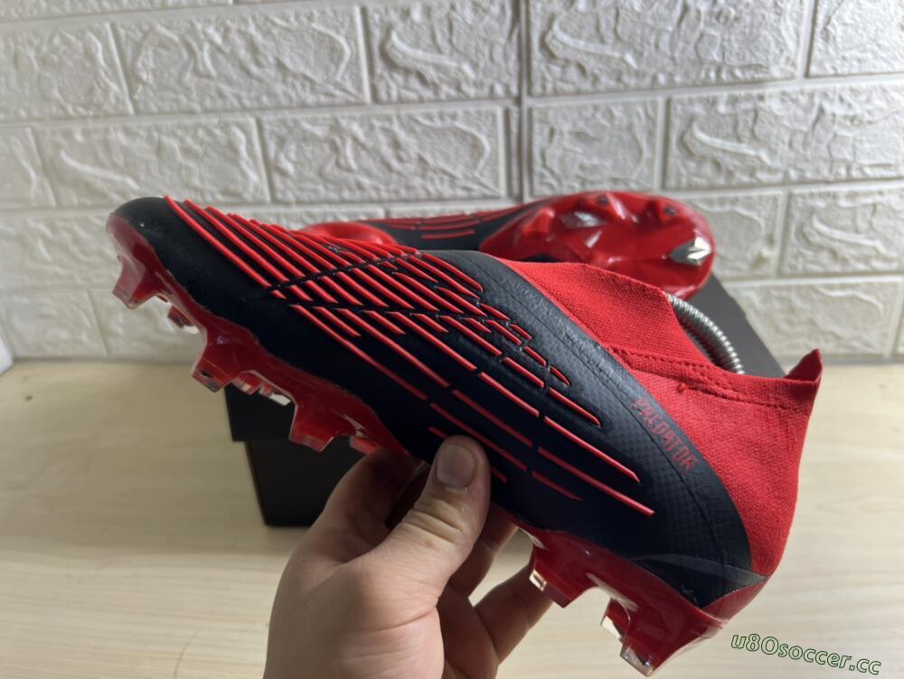 Men's Adidas Predator Edge Geometric+ FG Firm Ground High-Tops Football Boots - Red/Black/White