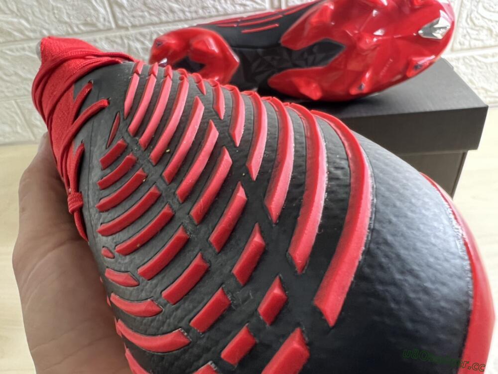 Men's Adidas Predator Edge Geometric.1 FG Firm Ground High-Tops Football Boots - Red/Black/White