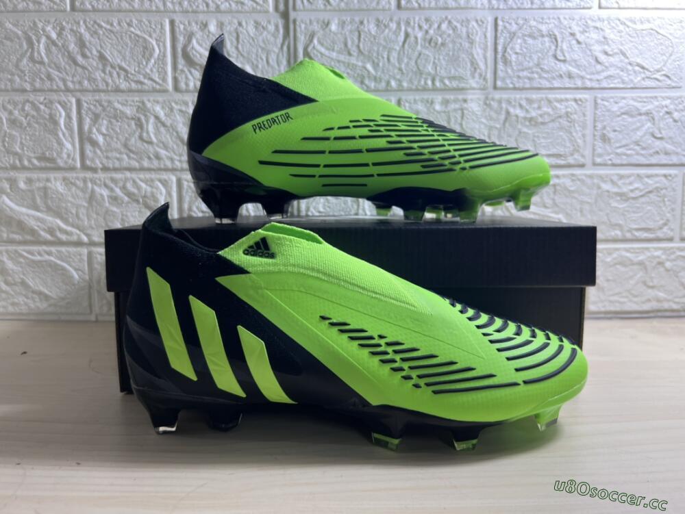 Men's Adidas Predator Edge Geometric+ FG Firm Ground High-Tops Football Boots - Green/Black