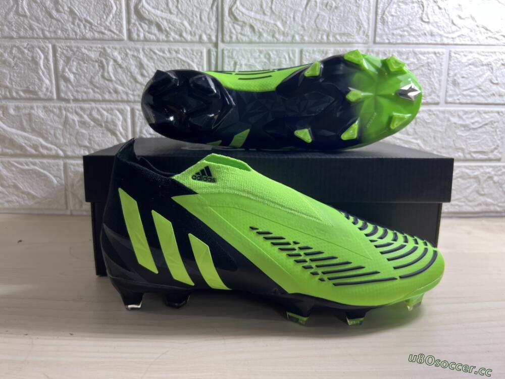 Men's Adidas Predator Edge Geometric+ FG Firm Ground High-Tops Football Boots - Green/Black