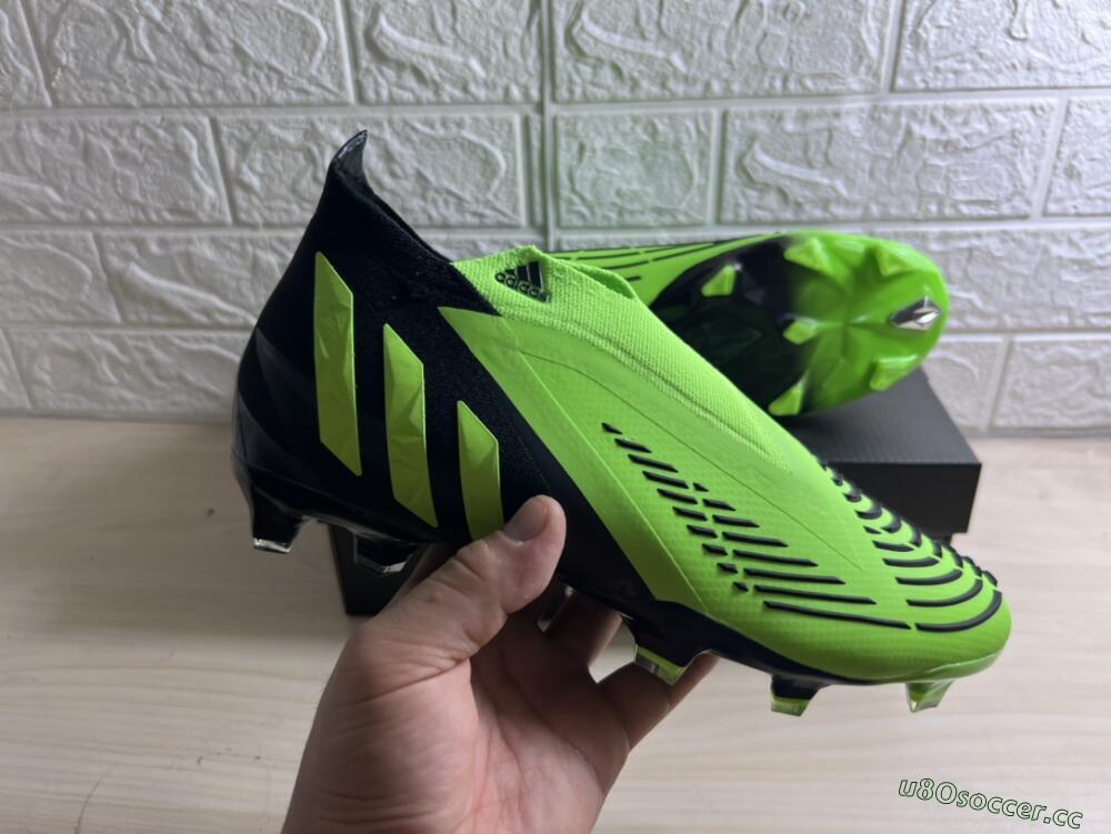 Men's Adidas Predator Edge Geometric+ FG Firm Ground High-Tops Football Boots - Green/Black