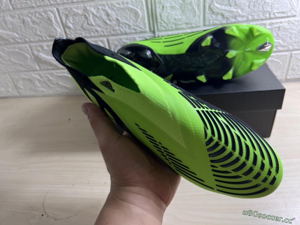 Men's Adidas Predator Edge Geometric+ FG Firm Ground High-Tops Football Boots - Green/Black