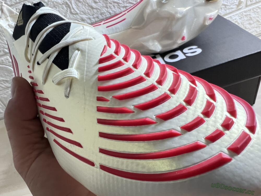 Men's Adidas Predator Edge.1 Low FG Firm Ground Low-Tops Football Boots - White/Red