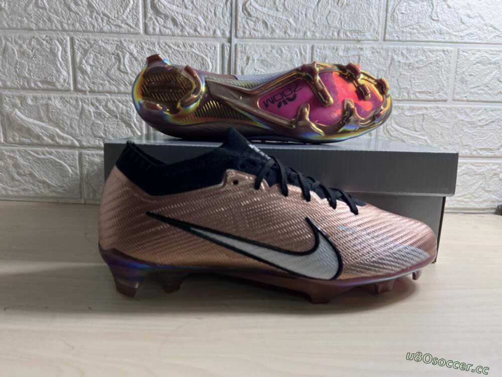 Unisex Nike Air Zoom Mercurial Vapor 15 Elite FG Firm Ground Low-Tops Football Boots - Gold/White/Black