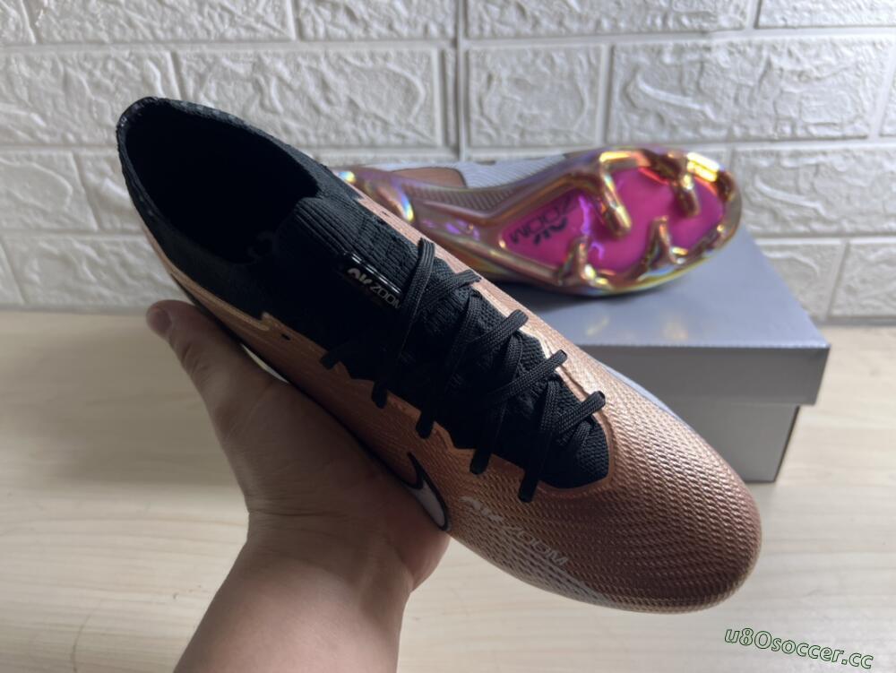 Unisex Nike Air Zoom Mercurial Vapor 15 Elite FG Firm Ground Low-Tops Football Boots - Gold/White/Black