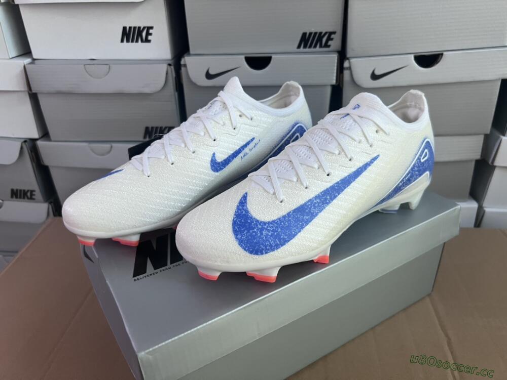 Men's Nike Air Zoom Mercurial Vapor 16 Elite FG Firm Ground Low-Tops Football Boots - White/Silver/Blue/Orange