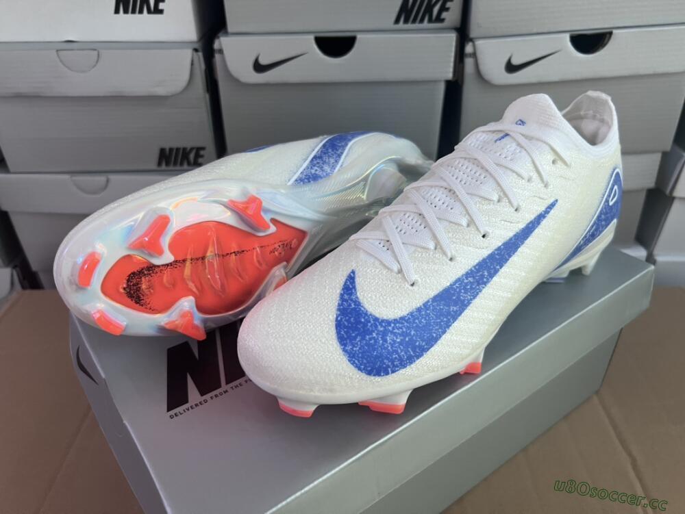 Men's Nike Air Zoom Mercurial Vapor 16 Elite FG Firm Ground Low-Tops Football Boots - White/Silver/Blue/Orange