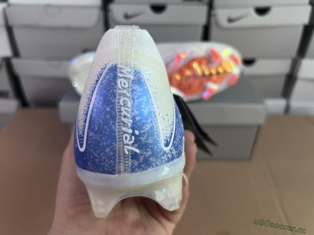 Men's Nike Air Zoom Mercurial Vapor 16 Elite FG Firm Ground Low-Tops Football Boots - White/Silver/Blue/Orange