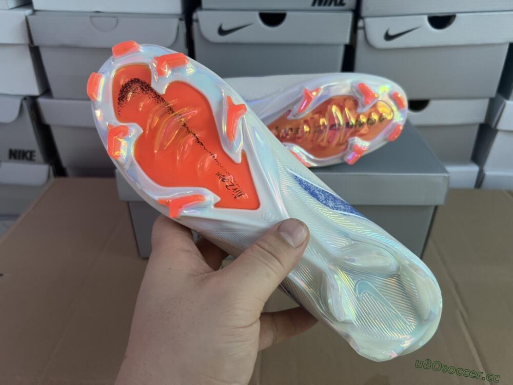 Men's Nike Air Zoom Mercurial Vapor 16 Elite FG Firm Ground Low-Tops Football Boots - White/Silver/Blue/Orange