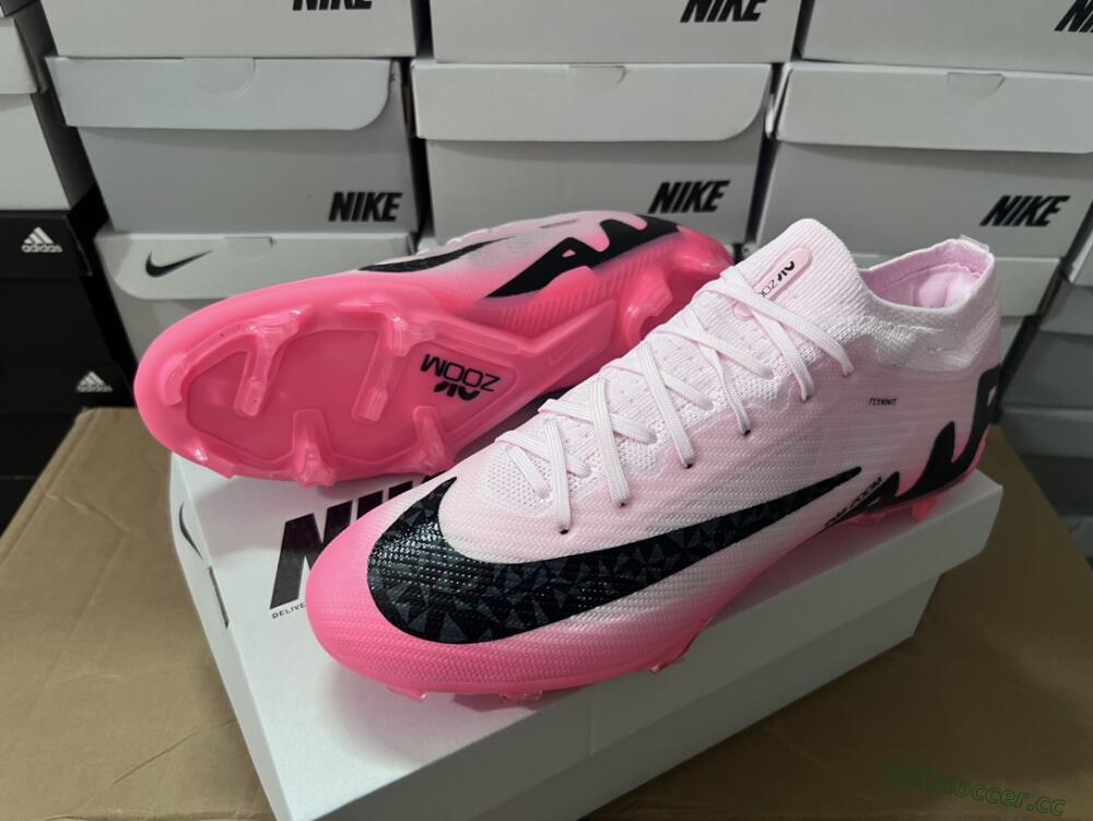 Unisex Nike Air Zoom Mercurial Vapor 15 Elite FG Firm Ground Low-Tops Football Boots - Pink/Black