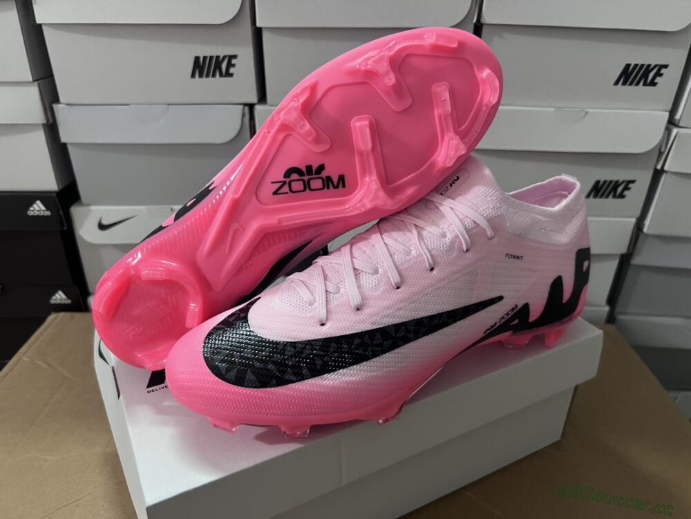 Unisex Nike Air Zoom Mercurial Vapor 15 Elite FG Firm Ground Low-Tops Football Boots - Pink/Black