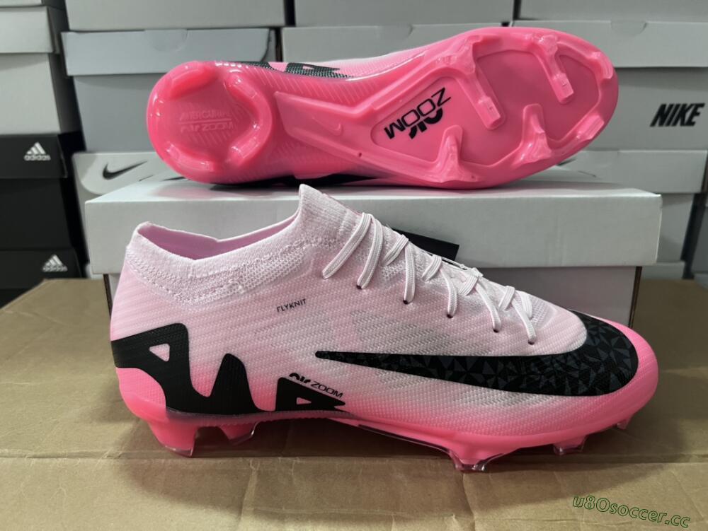 Unisex Nike Air Zoom Mercurial Vapor 15 Elite FG Firm Ground Low-Tops Football Boots - Pink/Black