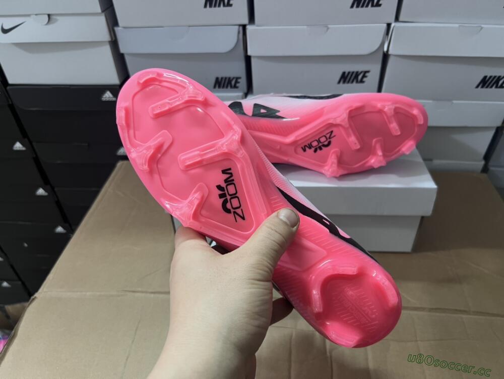Unisex Nike Air Zoom Mercurial Vapor 15 Elite FG Firm Ground Low-Tops Football Boots - Pink/Black
