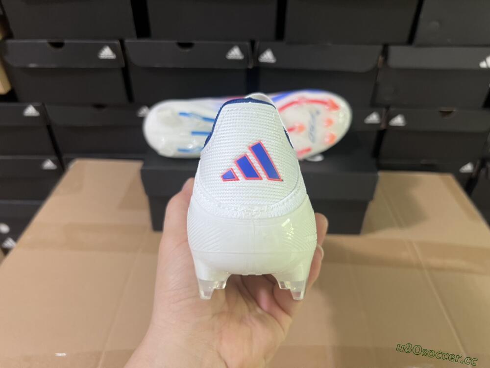 Men's Adidas F50 Adizero FG Firm Ground Low-Tops Football Boots - White/Blue/Orange