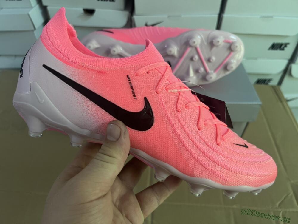 Men's Nike Phantom Luna Elite AG Artificial Grass Low-Tops Football Boots - Pink/Black/White
