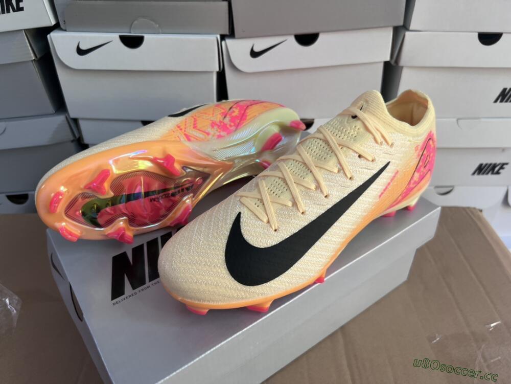 Men's Nike Air Zoom Mercurial Vapor 16 Elite FG Firm Ground Low-Tops Football Boots - Yellow/Black/Pink