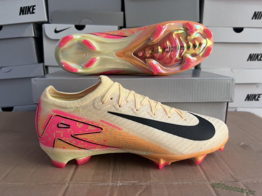 Men's Nike Air Zoom Mercurial Vapor 16 Elite FG Firm Ground Low-Tops Football Boots - Yellow/Black/Pink