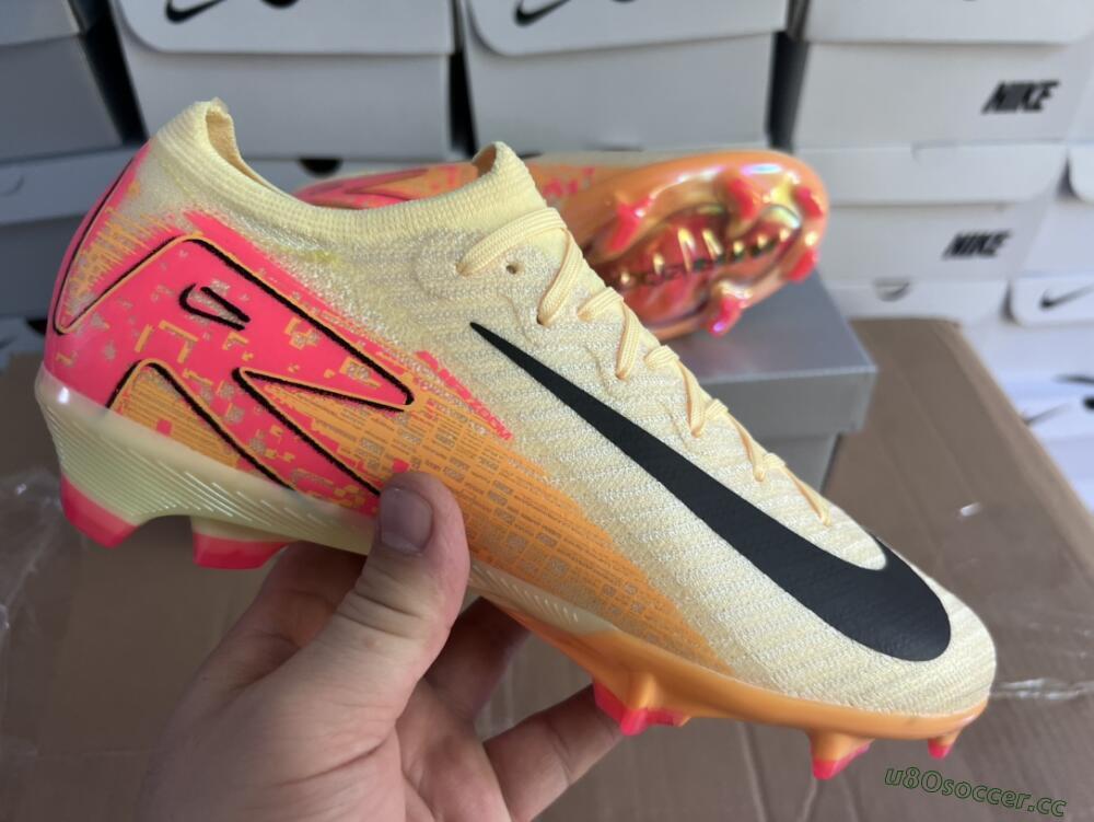 Men's Nike Air Zoom Mercurial Vapor 16 Elite FG Firm Ground Low-Tops Football Boots - Yellow/Black/Pink