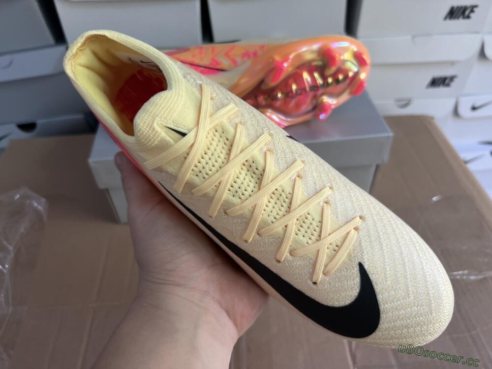 Men's Nike Air Zoom Mercurial Vapor 16 Elite FG Firm Ground Low-Tops Football Boots - Yellow/Black/Pink