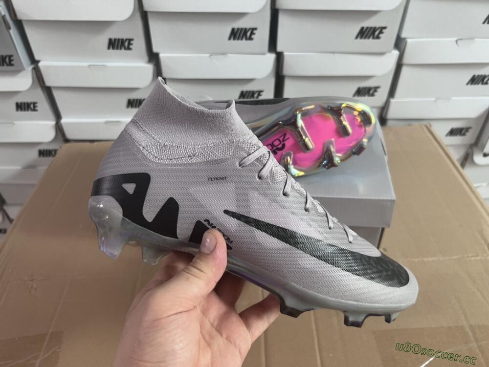 Unisex Nike Air Zoom Mercurial Superfly 9 Elite FG Firm Ground High-Tops Football Boots - Purple/Black/Gold