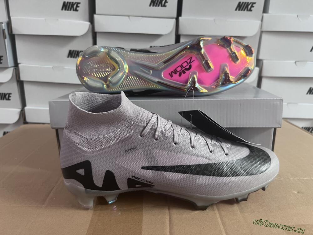 Unisex Nike Air Zoom Mercurial Superfly 9 Elite FG Firm Ground High-Tops Football Boots - Purple/Black/Gold