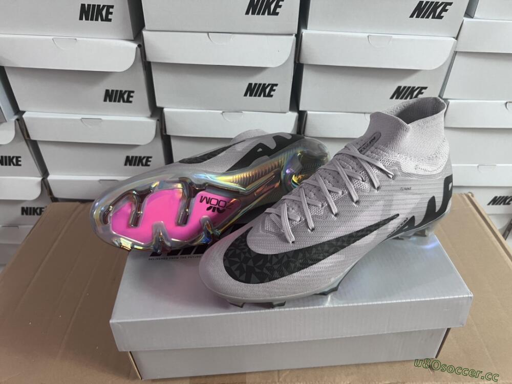 Unisex Nike Air Zoom Mercurial Superfly 9 Elite FG Firm Ground High-Tops Football Boots - Purple/Black/Gold