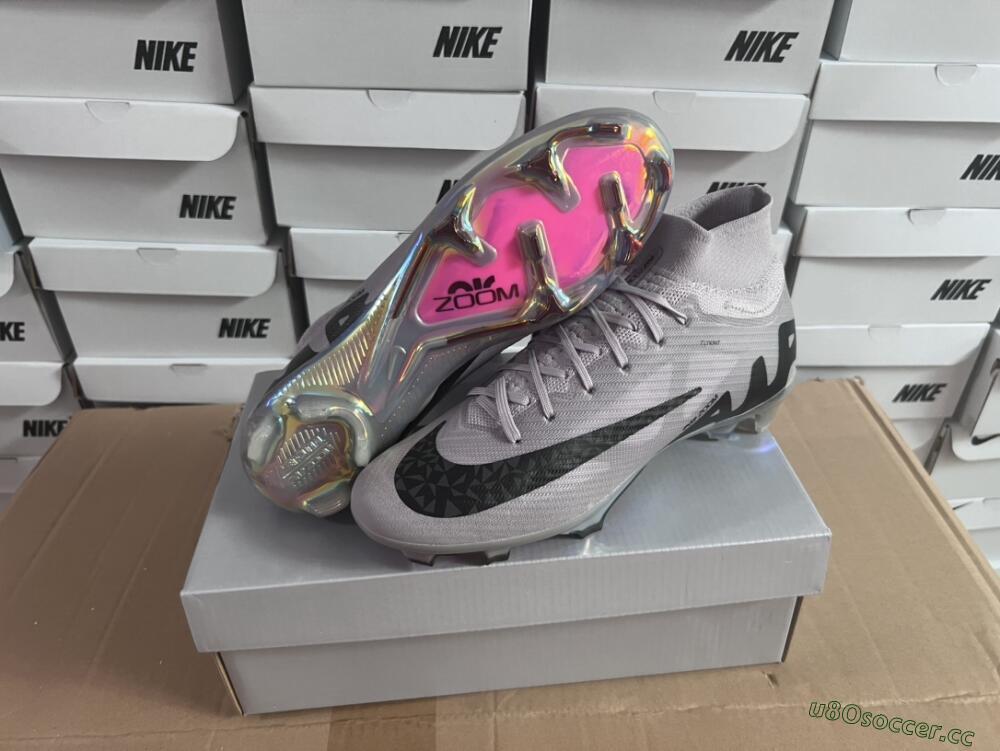 Unisex Nike Air Zoom Mercurial Superfly 9 Elite FG Firm Ground High-Tops Football Boots - Purple/Black/Gold