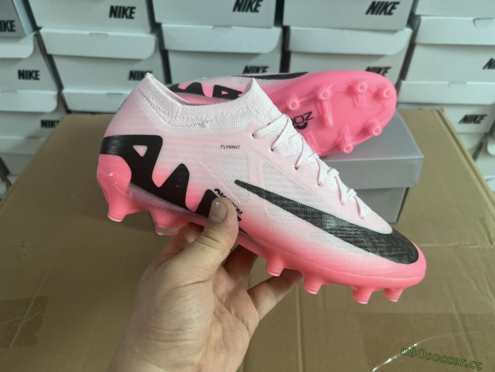 Men's Nike Air Zoom Mercurial Vapor 15 Elite FG Artificial Grass Low-Tops Football Boots - Pink/Black