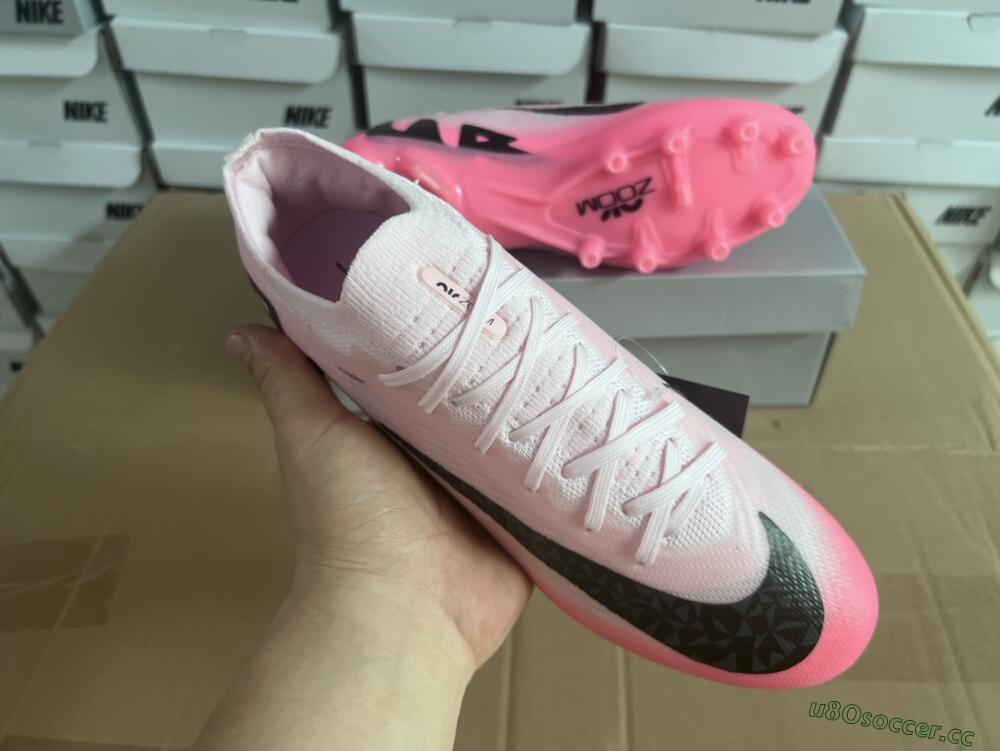 Men's Nike Air Zoom Mercurial Vapor 15 Elite FG Artificial Grass Low-Tops Football Boots - Pink/Black
