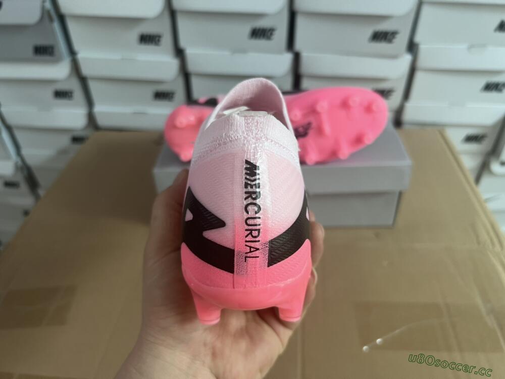 Men's Nike Air Zoom Mercurial Vapor 15 Elite FG Artificial Grass Low-Tops Football Boots - Pink/Black