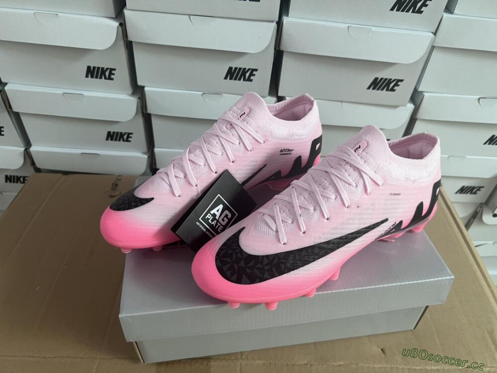 Men's Nike Air Zoom Mercurial Vapor 15 Elite FG Artificial Grass Low-Tops Football Boots - Pink/Black