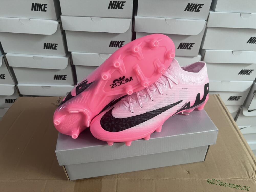 Men's Nike Air Zoom Mercurial Vapor 15 Elite FG Artificial Grass Low-Tops Football Boots - Pink/Black