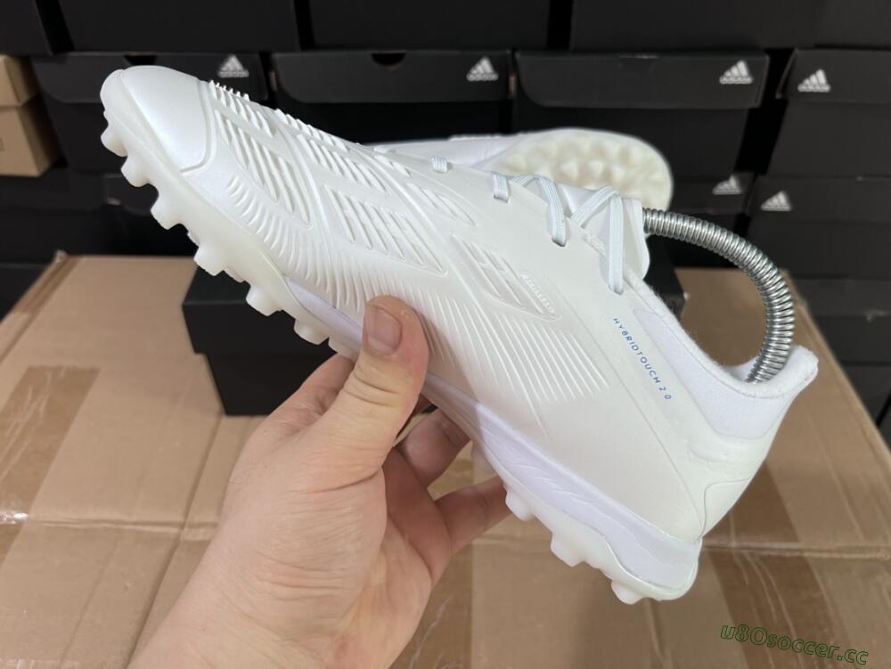 Unisex Adidas Predator 24 Elite TF Artificial Turf Low-Tops Football Shoes - Beige/White/Blue