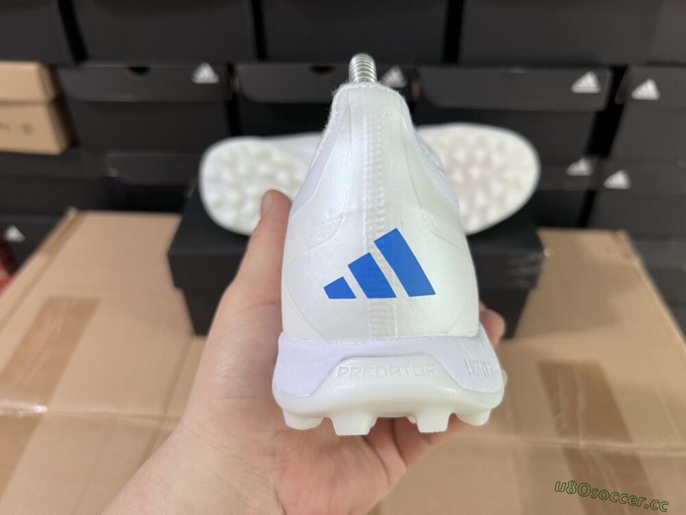 Unisex Adidas Predator 24 Elite TF Artificial Turf Low-Tops Football Shoes - Beige/White/Blue
