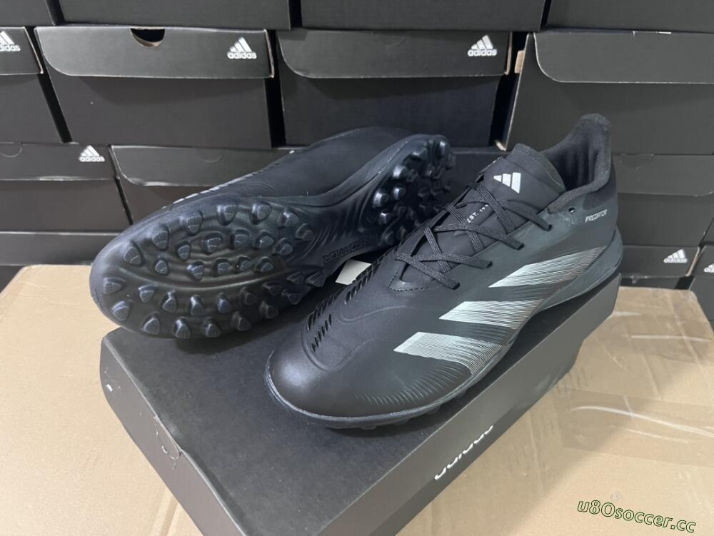Men's Adidas Predator 24 Elite TF Artificial Turf Low-Tops Football Shoes - Black/Silver/Black
