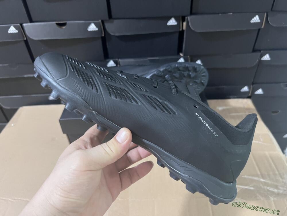 Men's Adidas Predator 24 Elite TF Artificial Turf Low-Tops Football Shoes - Black/Silver/Black