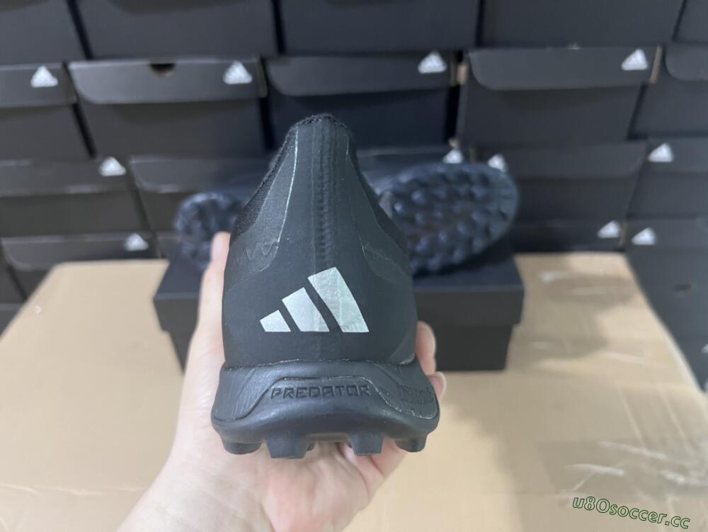 Men's Adidas Predator 24 Elite TF Artificial Turf Low-Tops Football Shoes - Black/Silver/Black