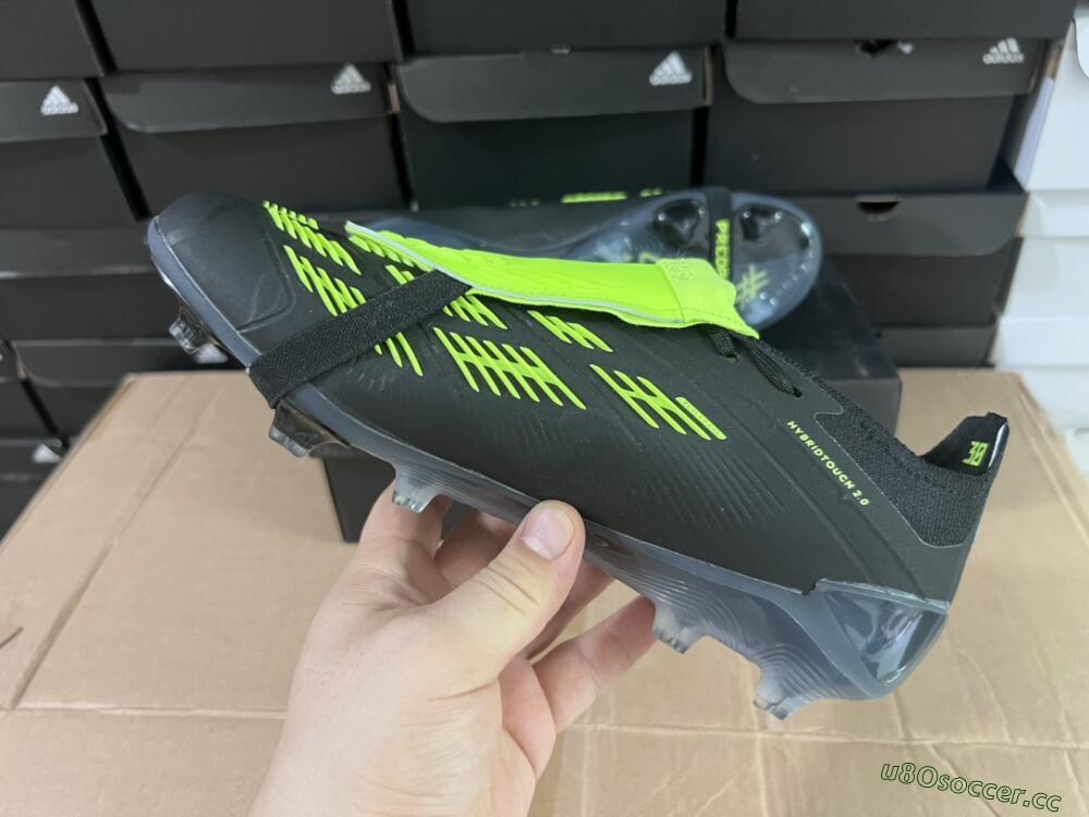 Unisex Adidas Predator Elite Foldover Tongue FG Firm Ground Low-Tops Football Boots - Black/Yellow/Blue