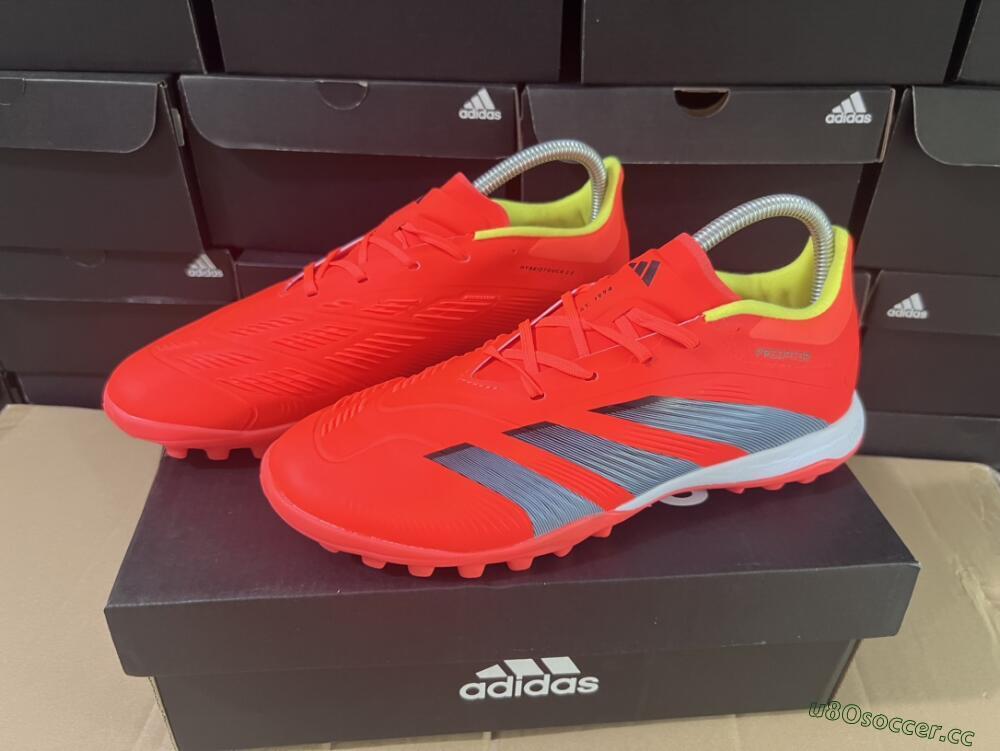 Men's Adidas Predator 24 Elite TF Artificial Turf Low-Tops Football Shoes - Red/Black/White
