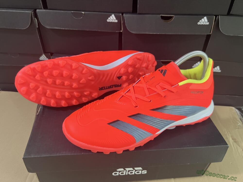 Men's Adidas Predator 24 Elite TF Artificial Turf Low-Tops Football Shoes - Red/Black/White