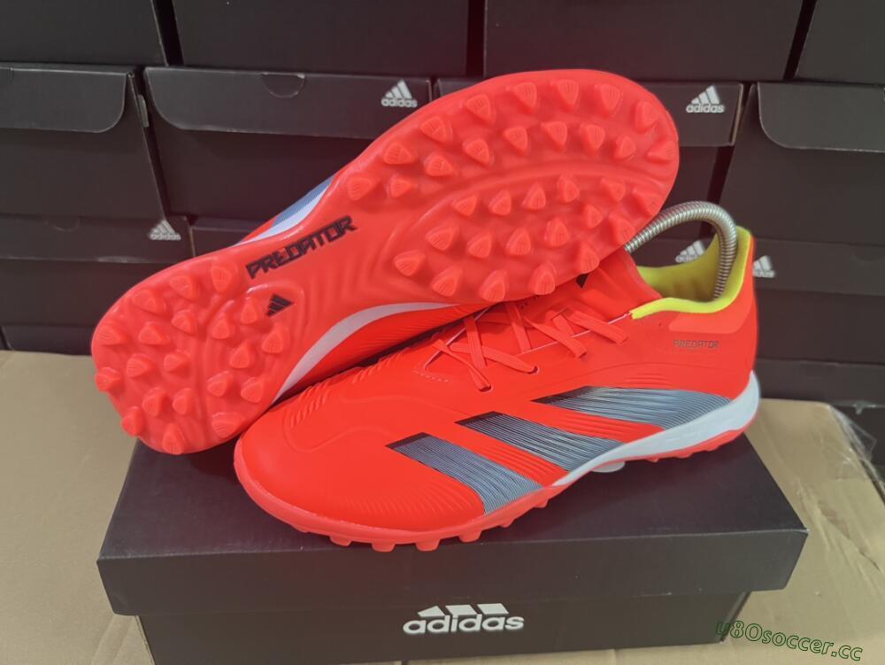 Men's Adidas Predator 24 Elite TF Artificial Turf Low-Tops Football Shoes - Red/Black/White