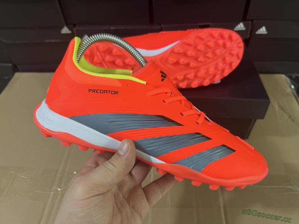 Men's Adidas Predator 24 Elite TF Artificial Turf Low-Tops Football Shoes - Red/Black/White
