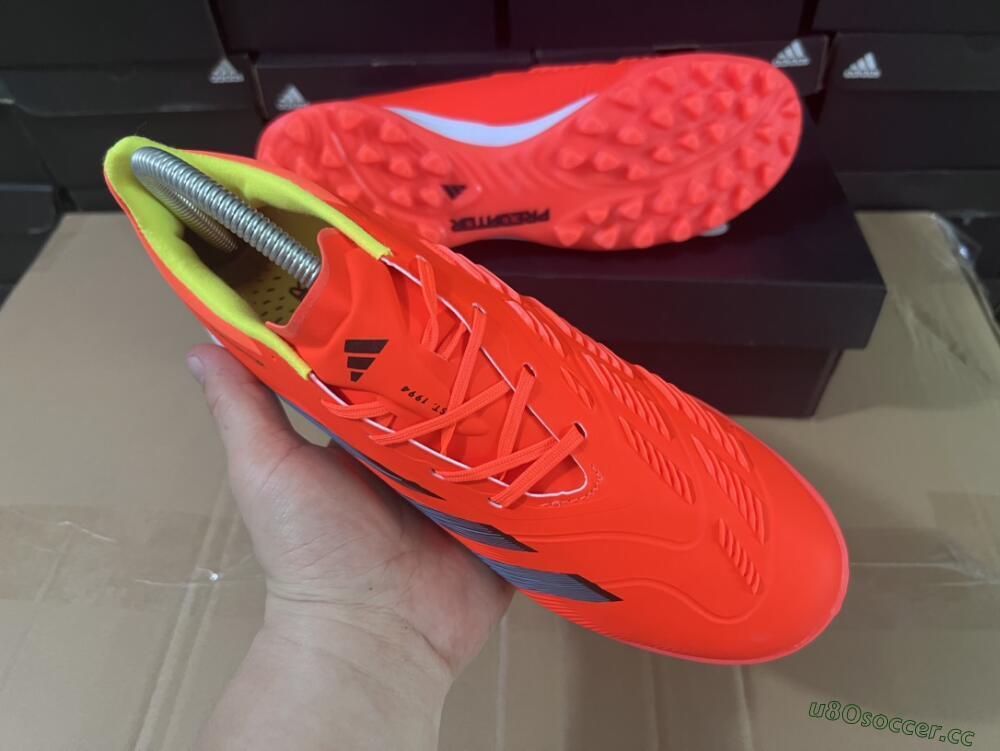 Men's Adidas Predator 24 Elite TF Artificial Turf Low-Tops Football Shoes - Red/Black/White