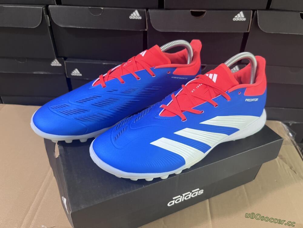 Unisex Adidas Predator 24 Elite TF Artificial Turf Low-Tops Football Shoes - Blue/Red/White