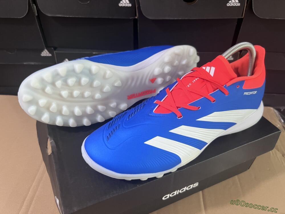 Unisex Adidas Predator 24 Elite TF Artificial Turf Low-Tops Football Shoes - Blue/Red/White