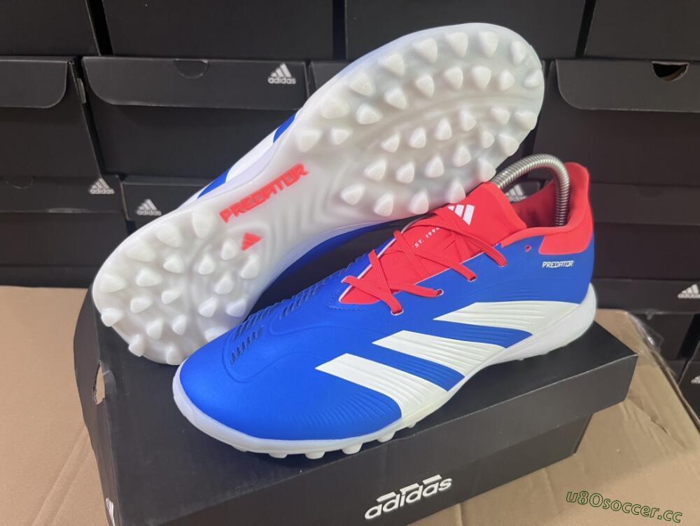 Unisex Adidas Predator 24 Elite TF Artificial Turf Low-Tops Football Shoes - Blue/Red/White