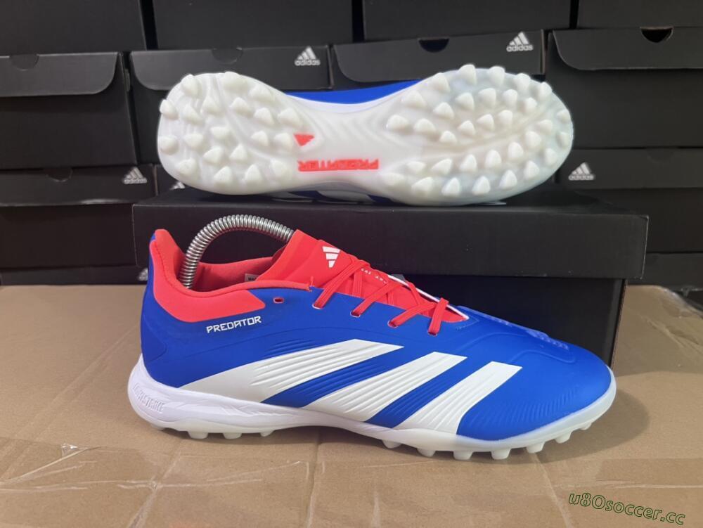 Unisex Adidas Predator 24 Elite TF Artificial Turf Low-Tops Football Shoes - Blue/Red/White