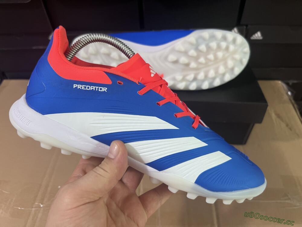 Unisex Adidas Predator 24 Elite TF Artificial Turf Low-Tops Football Shoes - Blue/Red/White