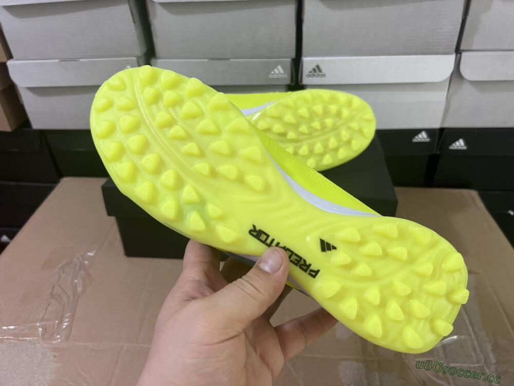 Men's Adidas Predator Accuracy Elite TF Artificial Turf Low-Tops Football Shoes - Yellow/Black/Silver
