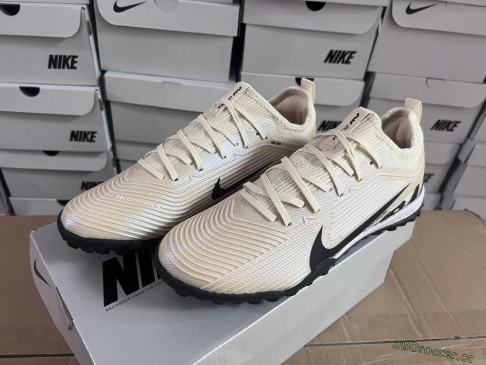 Unisex Nike Air Zoom Mercurial Vapor 15 Elite TF Artificial Turf Low-Tops Football Shoes - Beige/Black/White